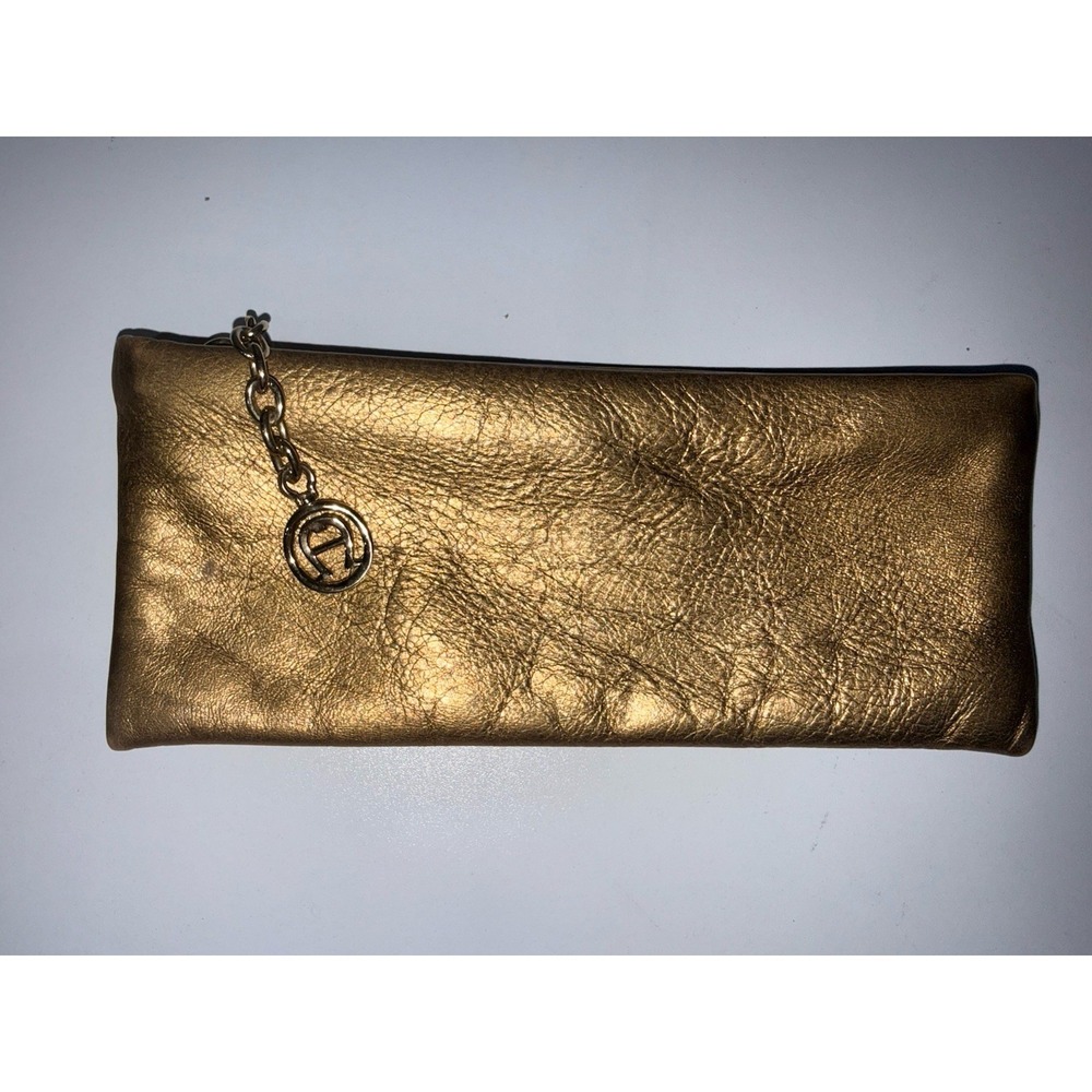 Vintage Etienne Aigner Vintage Purse Pouch‎ or Clutch Gold Zipper L